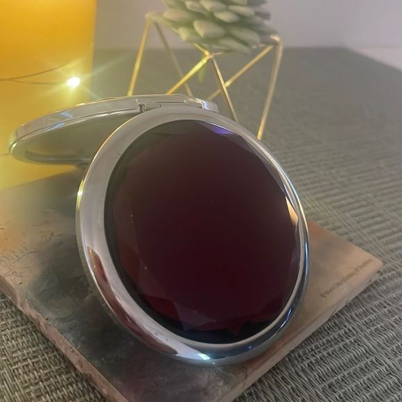 #21zen NWOT Artisan Purple Crystal Yin Yang Compact Makeup Mirror💄 - Picture 7 of 17